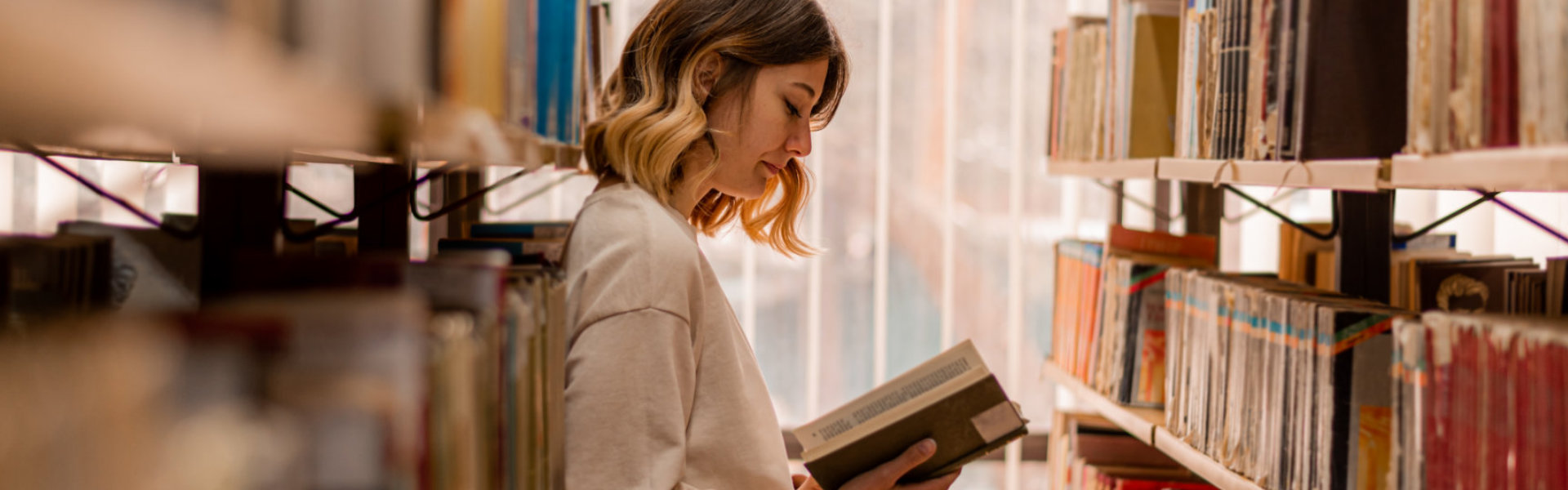 woman read book